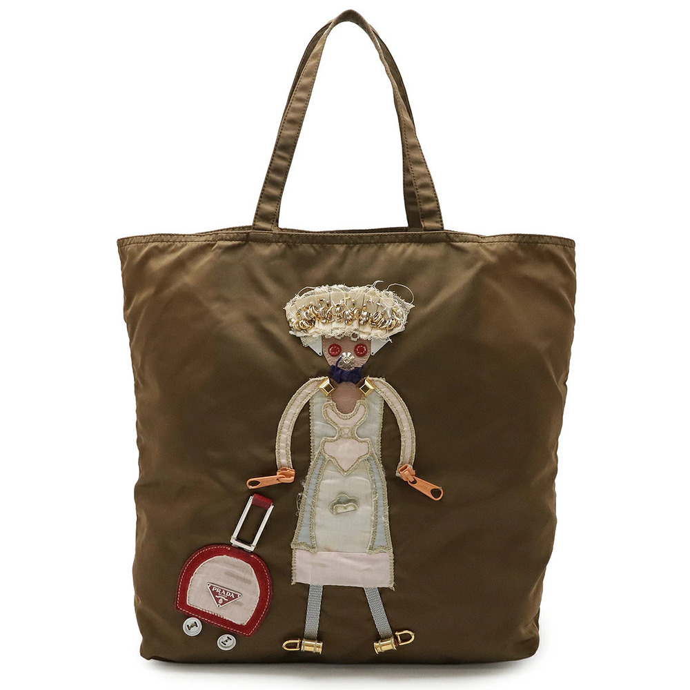 Prada Robot Triangle Tote Bag Shoulder ROVERE Khaki Green Brown
